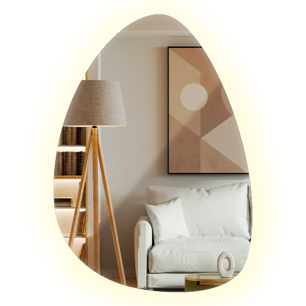 Oglindă ovoidă cu iluminare LED 50x70 cm