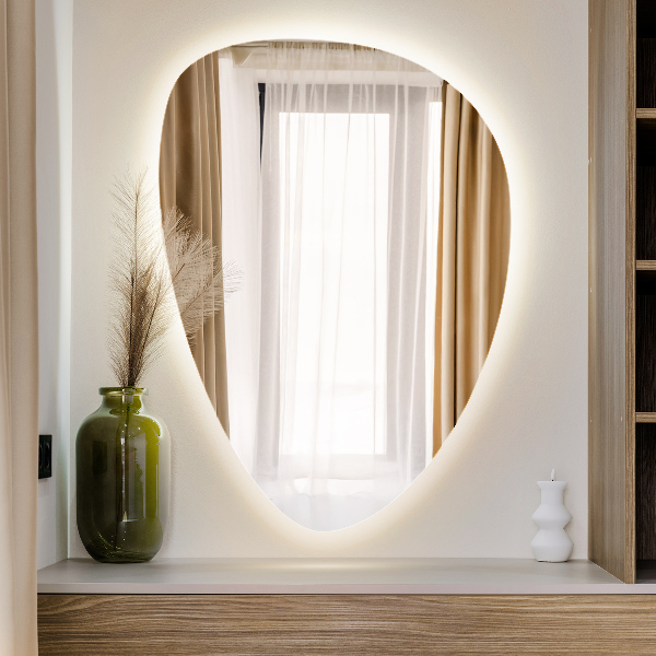 Oglindă ovală cu iluminare LED 57x80 cm