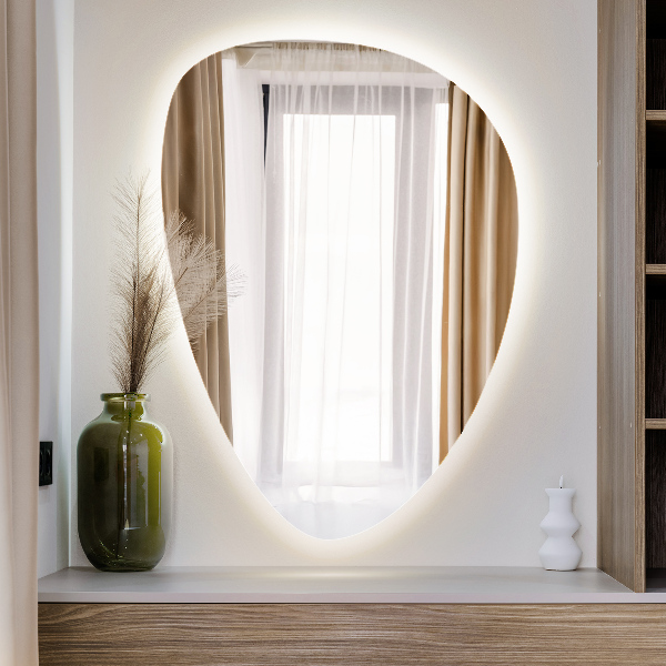 Oglindă ovală cu iluminare LED 57x80 cm