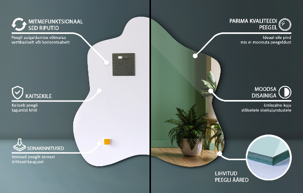 Oglindă în formă de pată unic 48x48 cm