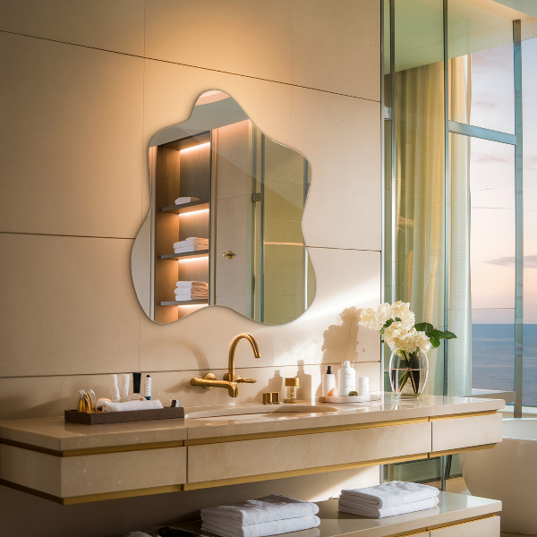 Oglindă în formă de pată unic 48x48 cm