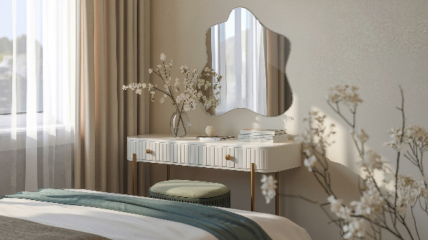 Oglindă în formă de pată unic 58x58 cm