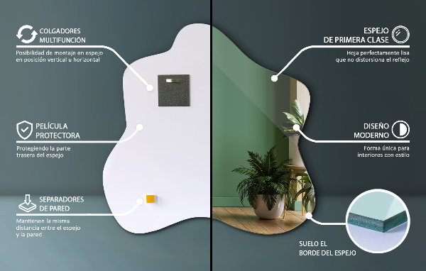 Oglindă în formă de pată unic 77x77 cm