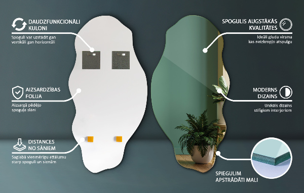 Oglinda forma neregulata pata 45x90