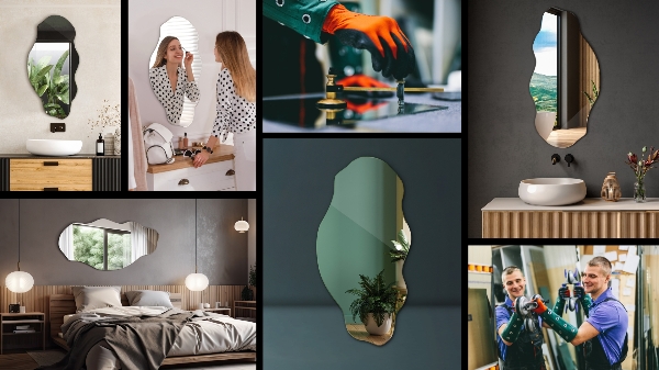 Oglinda forma neregulata pata 45x90