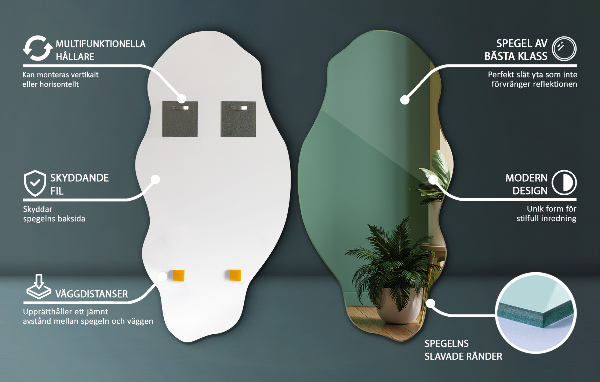 Oglinda forma neregulata pata dekorativ 50x100