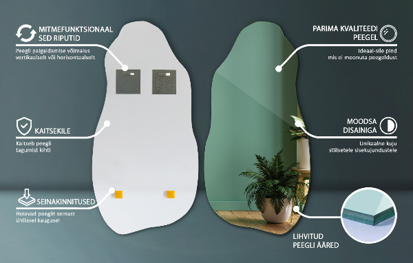 Oglinda asimetrica decorative pentru perete 40x80