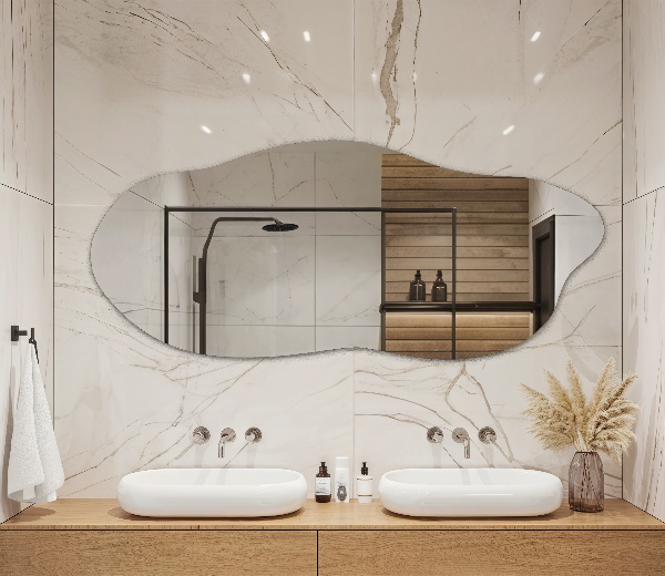 Oglindă în formă organică fără cadru 40x90 cm