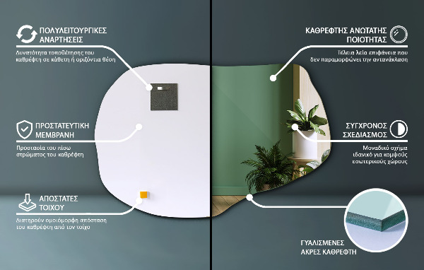 Oglindă în formă organică elegantă 90x59 cm