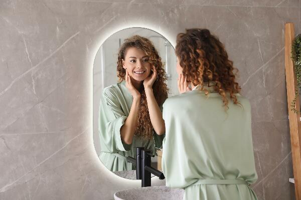 Oglinda ovala cu led 40x70 cm