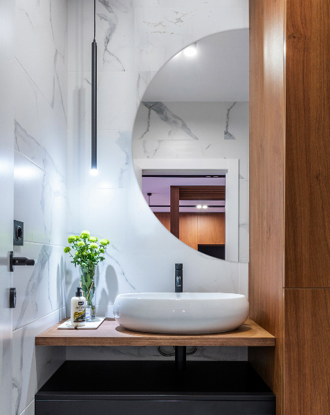 Oglinda semilună perete fara rama 30x60 cm