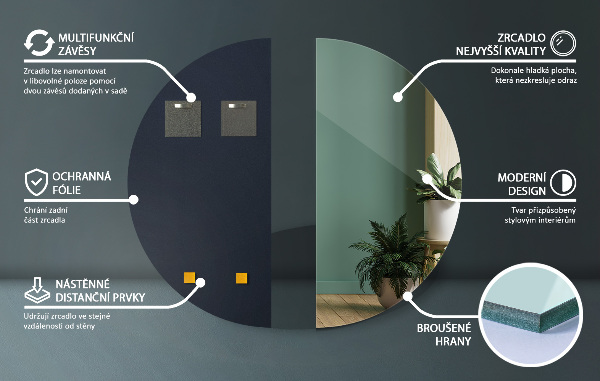 Oglinda semirotunda fara rama 45x90 cm