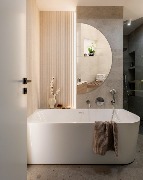 Oglinda semirotunda fara rama 45x90 cm