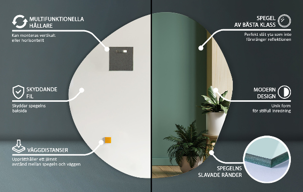 Oglindă neregulată decorativa fara rama 68x67 cm