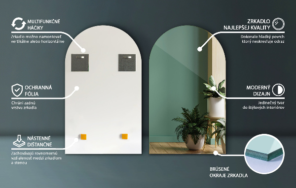 Oglindă arcade decorativ 45x80 cm