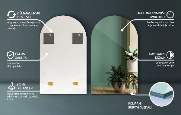Oglindă arcade decorativ 45x80 cm