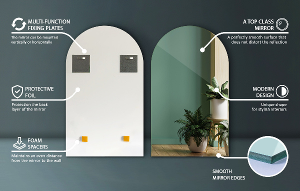 Oglindă arc decorativ 60x100 cm