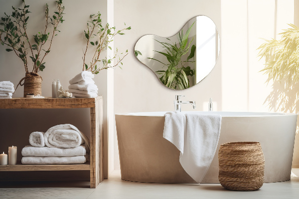 Oglinda forma neregulata decorativa fara rama 58x58 cm