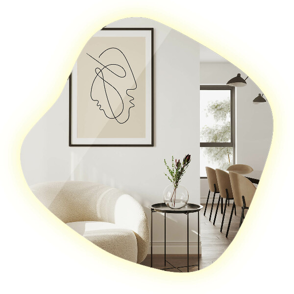 Oglinda forma neregulata led 59x58 cm