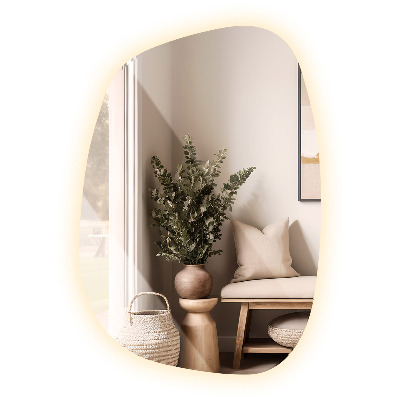 Oglinda asimetrica cu led în formă de pată 68x47 cm