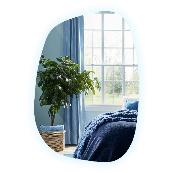 Oglinda asimetrica cu led în formă de pată 68x47 cm