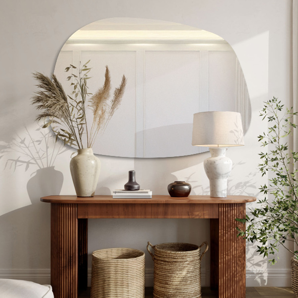 Oglinda asimetrica în formă de pată 91x66 cm