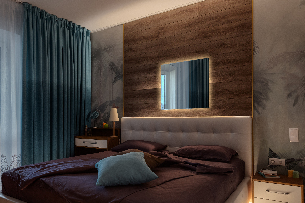 Oglinda dreptunghiulara cu iluminare 50x50 cm