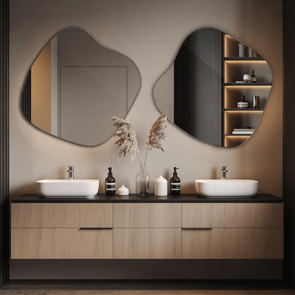 Oglindă neregulata în formă de pată original 48x48 cm