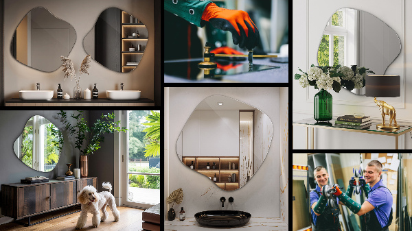 Oglindă neregulata în formă de pată original 48x48 cm