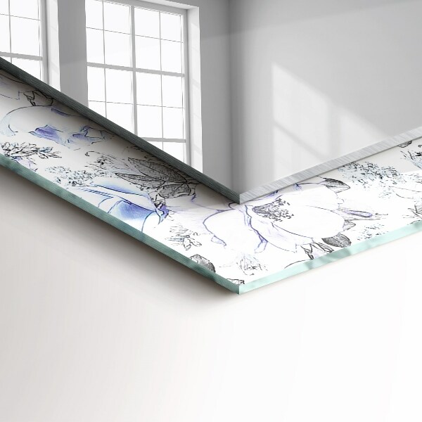 Decoratiuni perete cu oglinda Flori și frunze