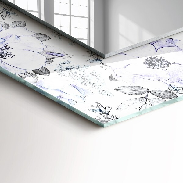 Decoratiuni perete cu oglinda Flori și frunze