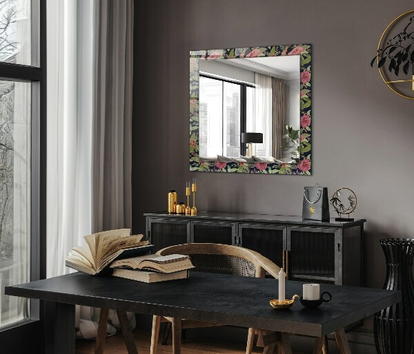 Decor oglinda Flori și păsări