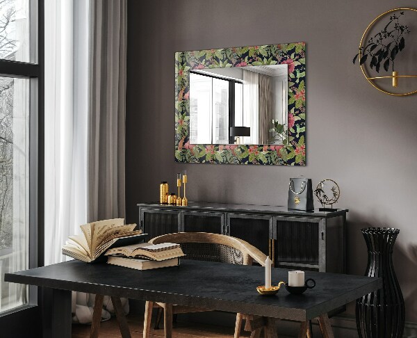 Decor oglinda Flori și păsări