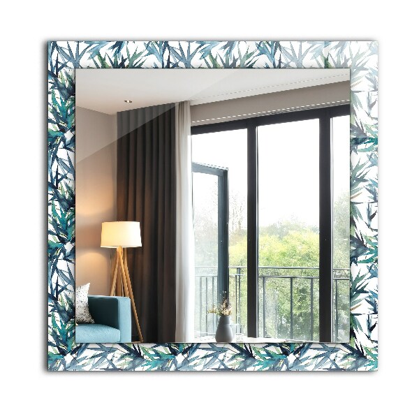Oglinda decor perete Frunze de bambus în acuarelă