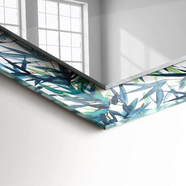 Oglinda decor perete Frunze de bambus în acuarelă