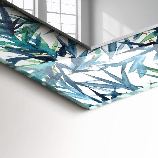 Oglinda decor perete Frunze de bambus în acuarelă