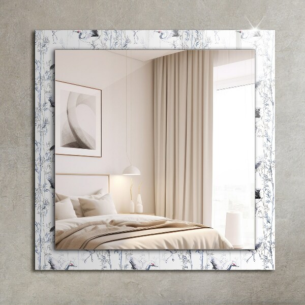 Oglinda cu decor Cocori și bambus