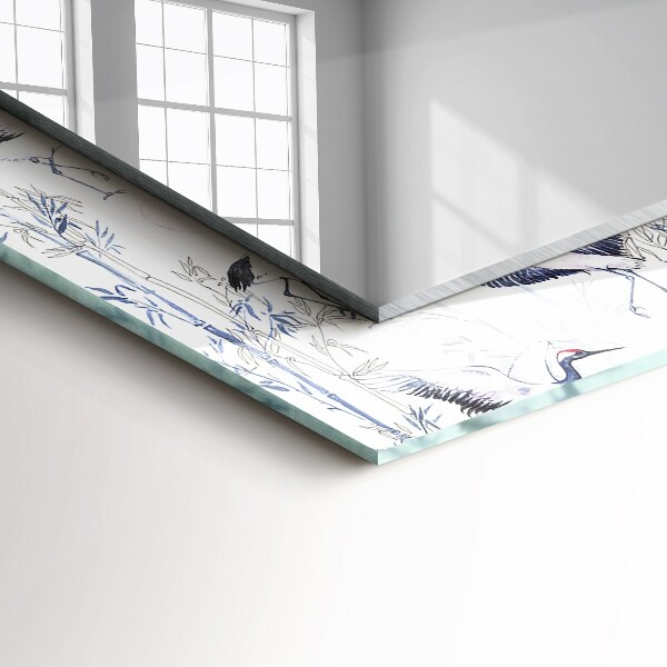 Oglinda cu decor Cocori și bambus