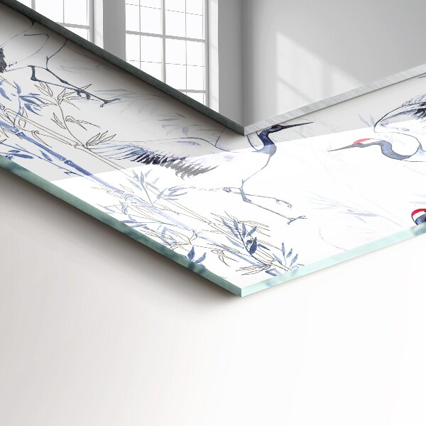 Oglinda cu decor Cocori și bambus