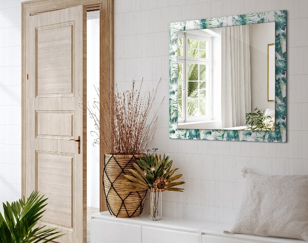 Decor oglinda Frunze tropicale verzi