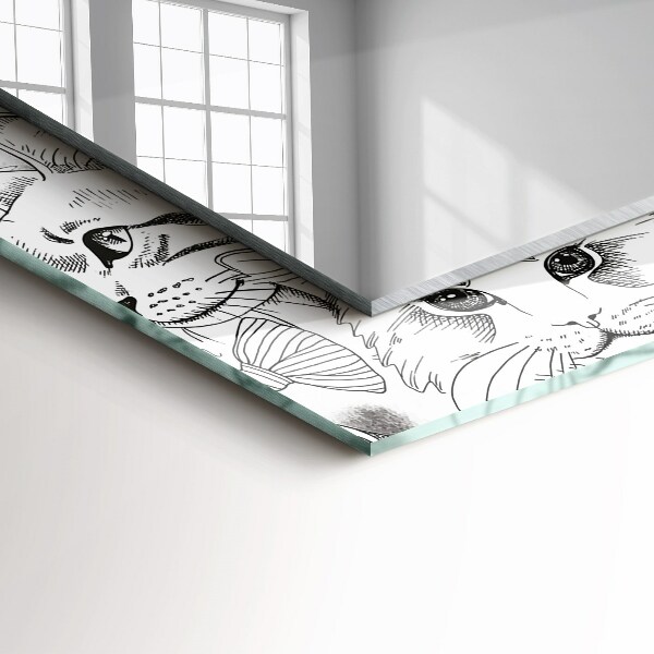 Oglinda cu rama imprimata Pisici cu fluturi