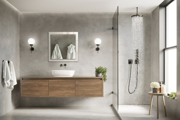 Decor oglinda Floare cu model geometric