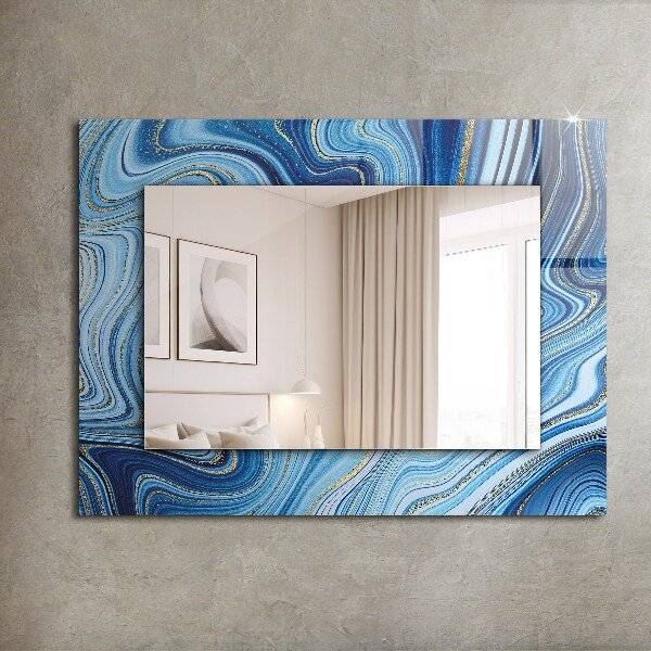 Oglinda perete decorativa Motiv abstract albastru