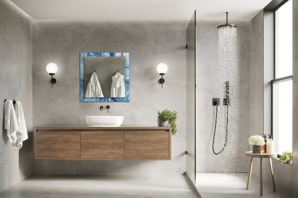 Oglinda perete decorativa Motiv abstract albastru