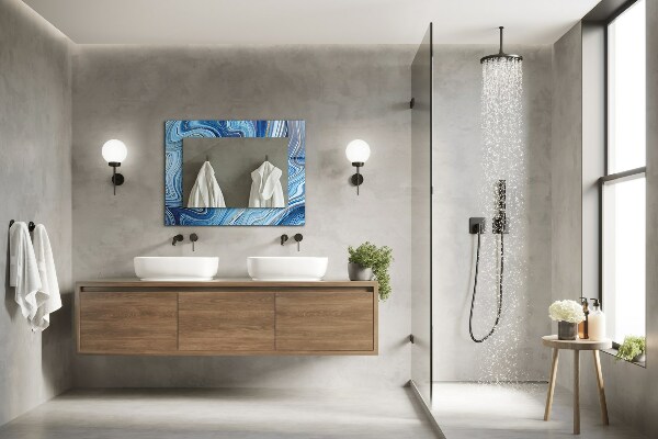 Oglinda perete decorativa Motiv abstract albastru