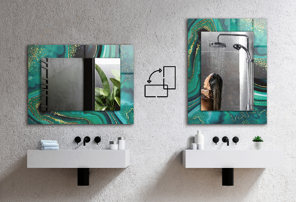 Oglinda perete decorativa Motiv abstract albastru