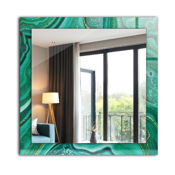 Oglinda rama cu imprimeu Textură abstractă verde
