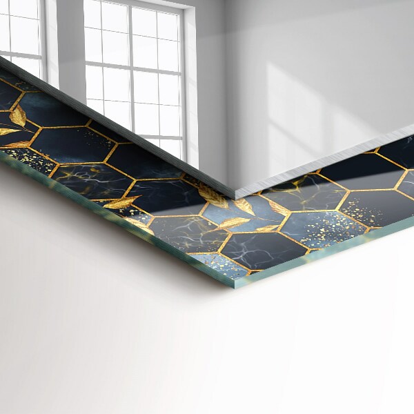 Oglinda cu rama imprimata Frunze hexagonale