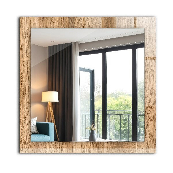 Oglinda cu rama imprimata Textura lemnului