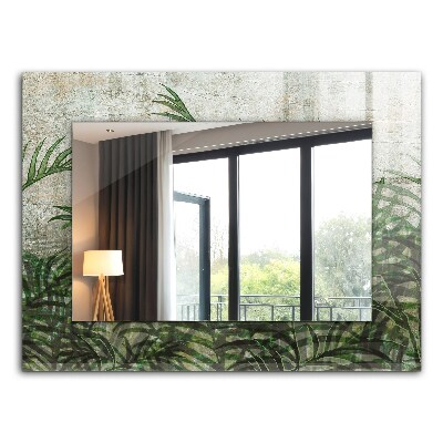 Oglinda cu rama imprimata Frunze verzi de ferigă